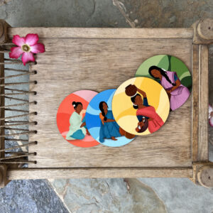 Set of 4 round Tea Coaster